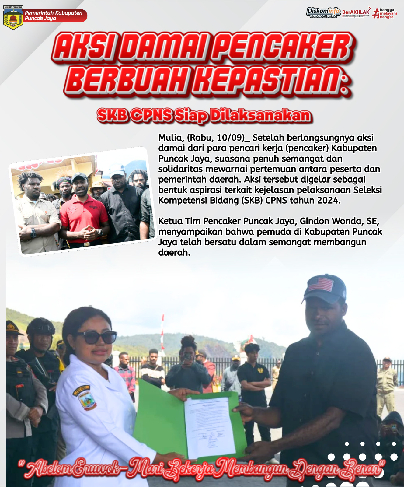 AKSI DAMAI PENCAKER
BERBUAH KEPASTIAN SKB CPNS Siap Dilaksanakan