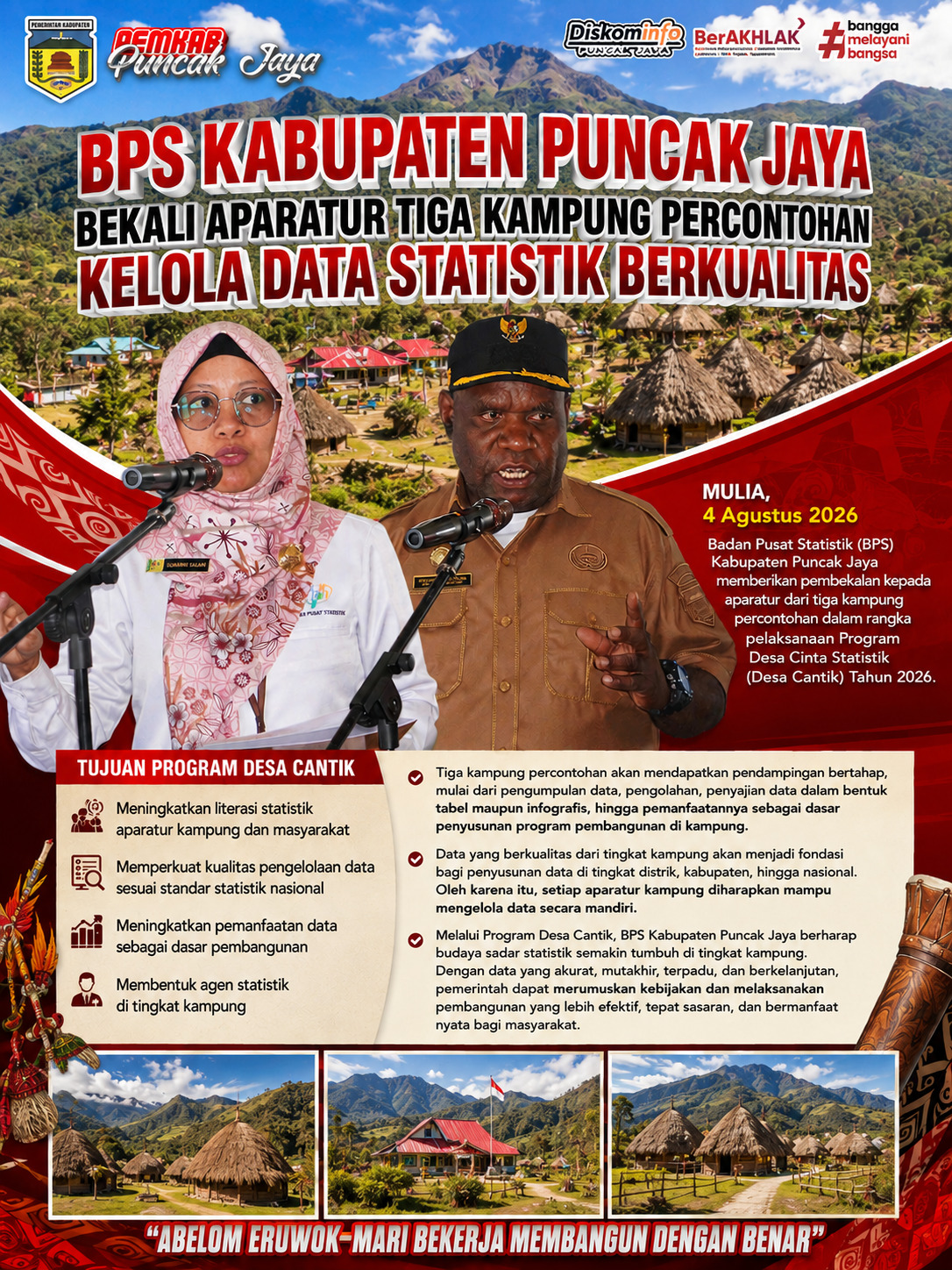BPS Kabupaten Puncak Jaya Bekali Aparat Kampung Kelola Statistik Berkualitas