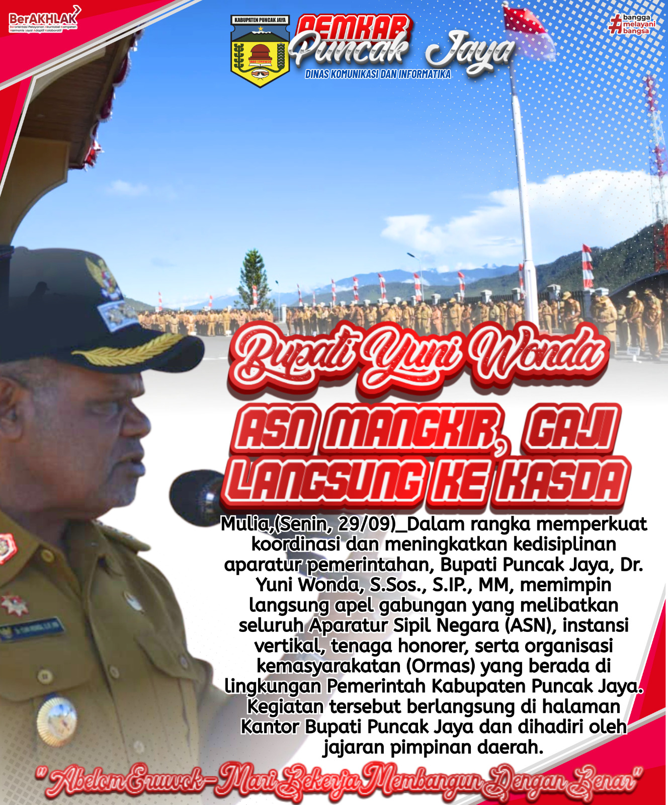 Bupati Yuni Wonda
ASN MANGKIR, GAJI LANGSUNG KE KASDA