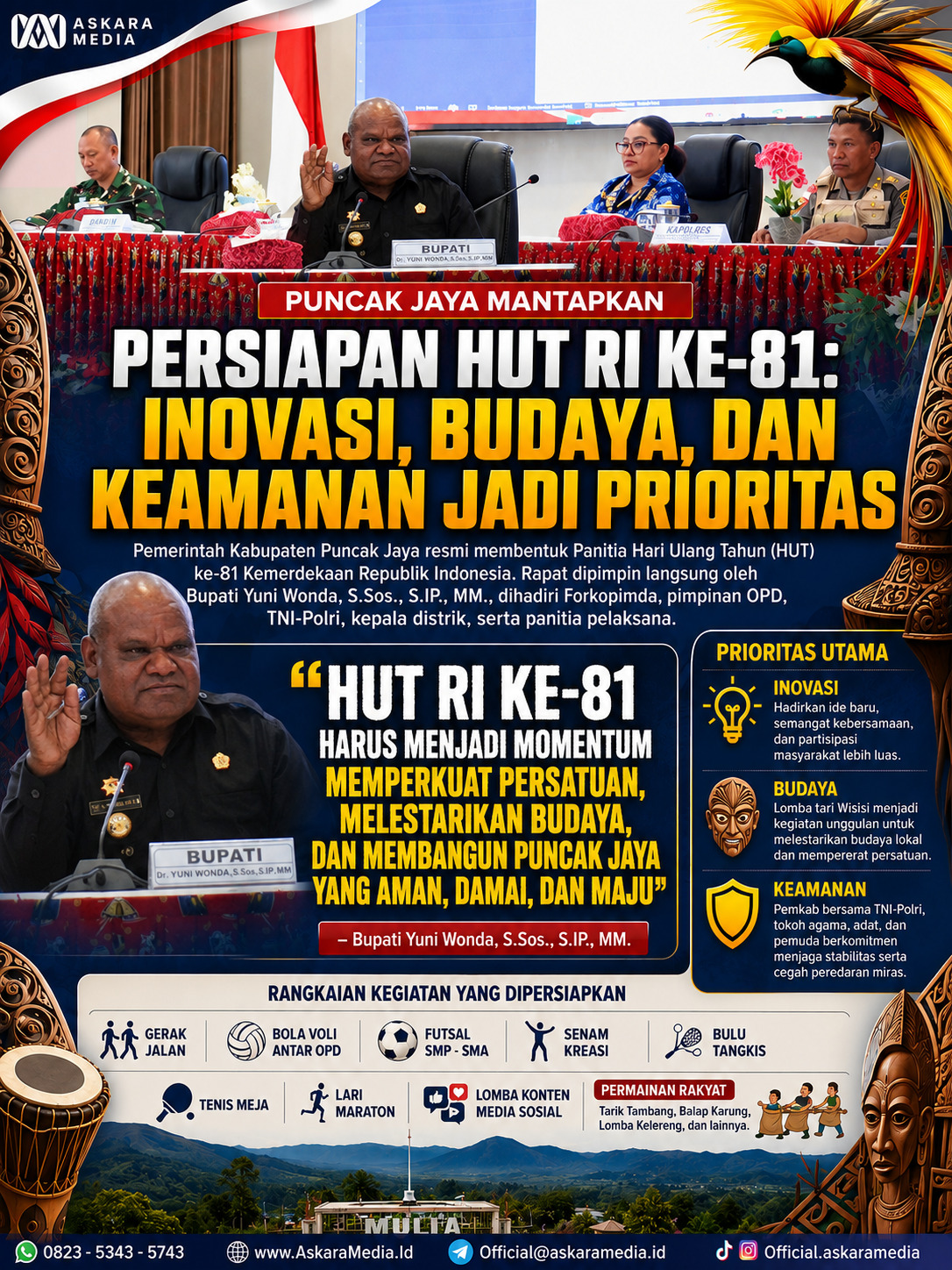PERSIAPAN HUT RI KE-81: INOVASI, BUDAYA, DAN KEAMANAN JADI PRIORITAS
