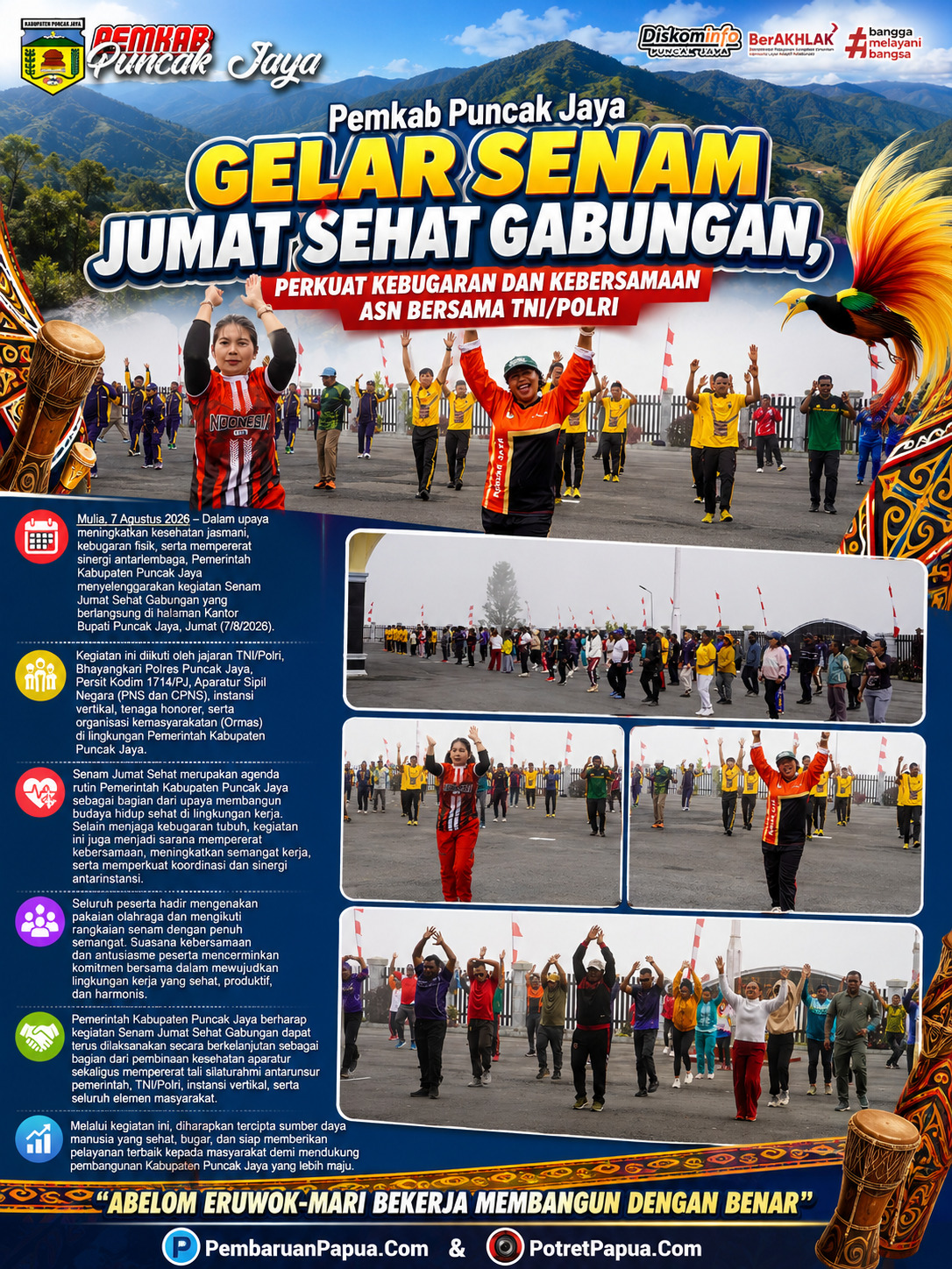 Gelar Senam Gabungan, Perkuat Kesehatan ASN dan Masyarakat