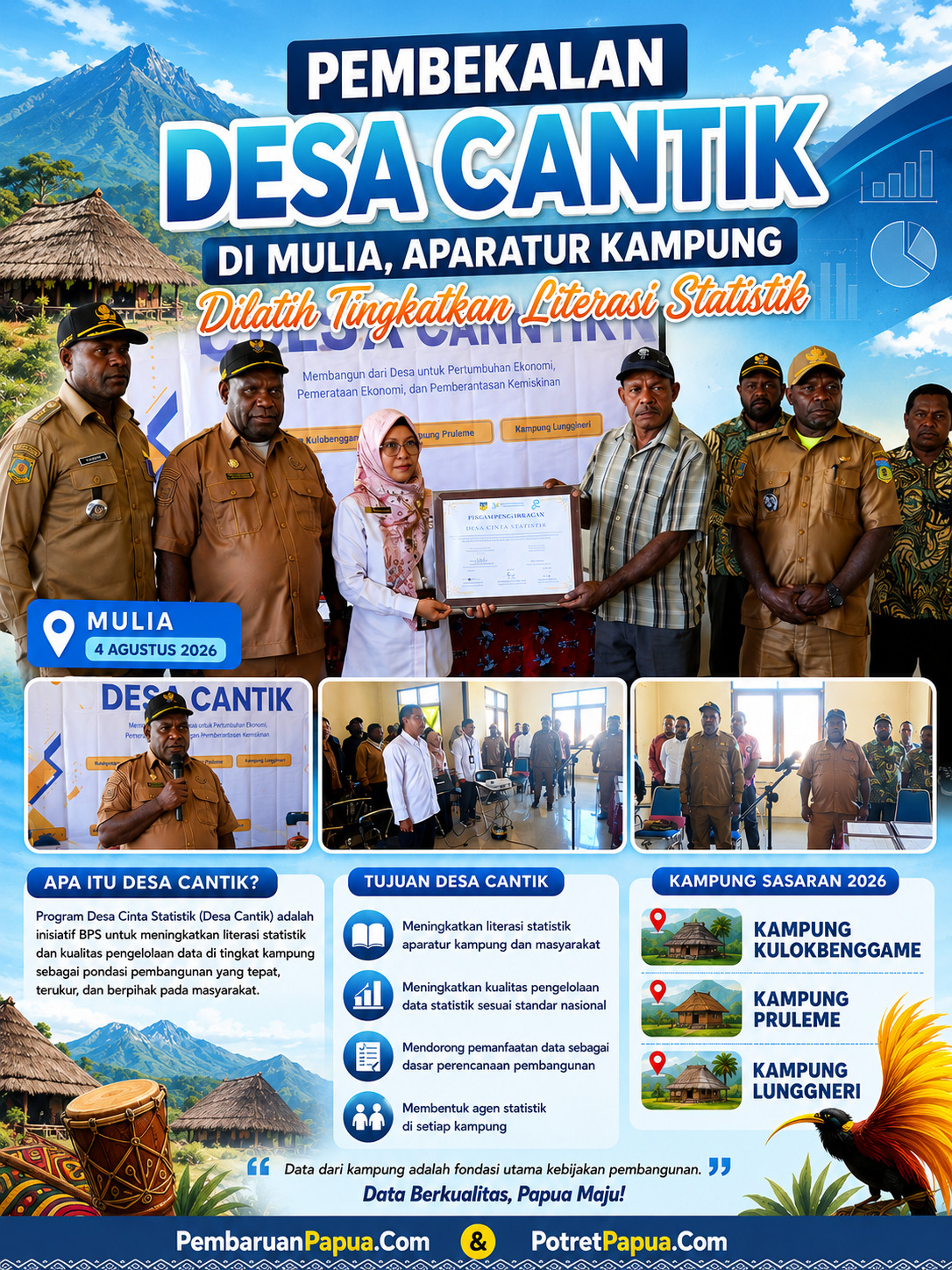 Pembekalan Desa Cantik di Mulia, Apkam dilatih