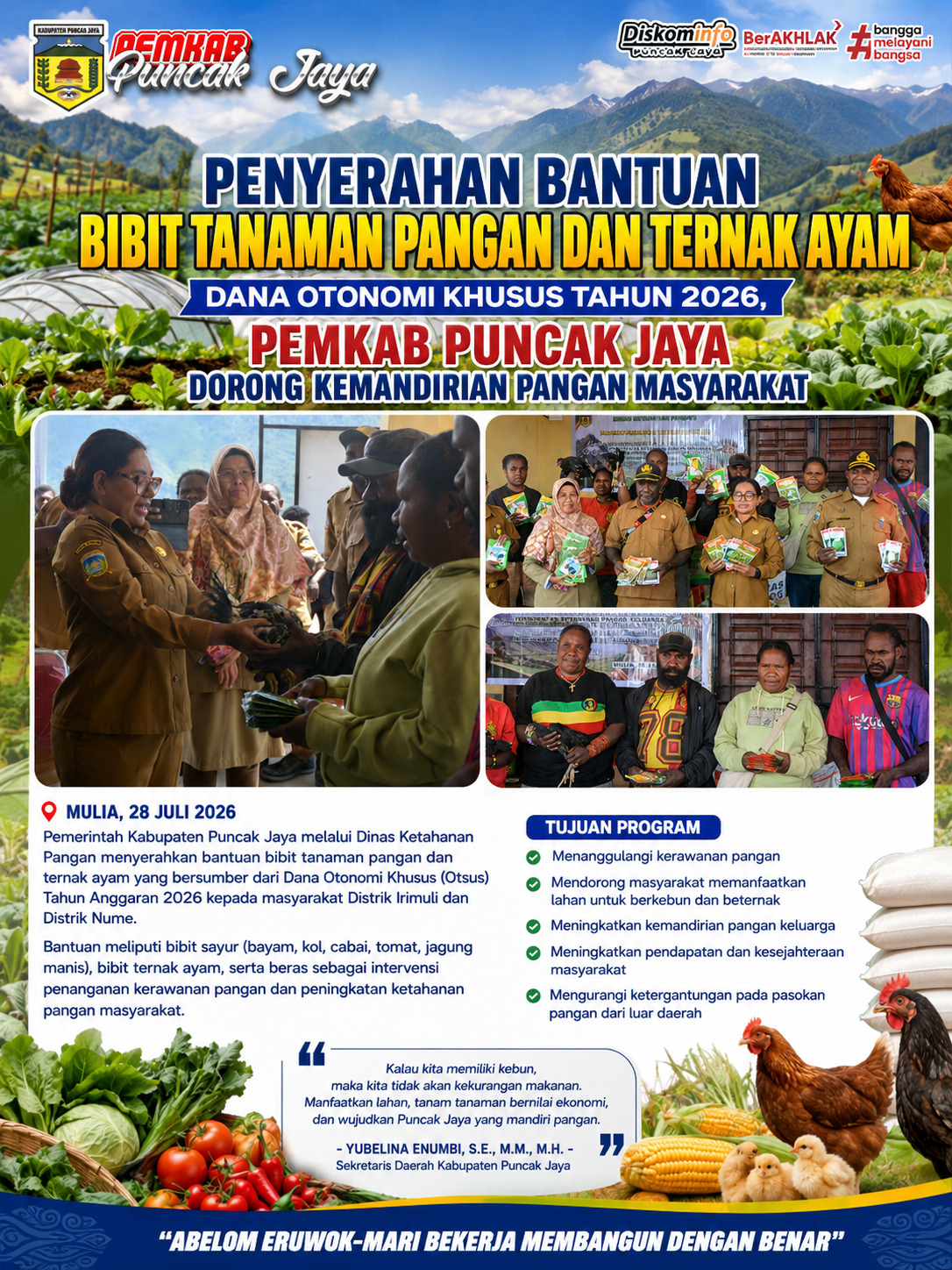 Pemkab doronng ketahanan pangan lewat bantuan bibit ternak