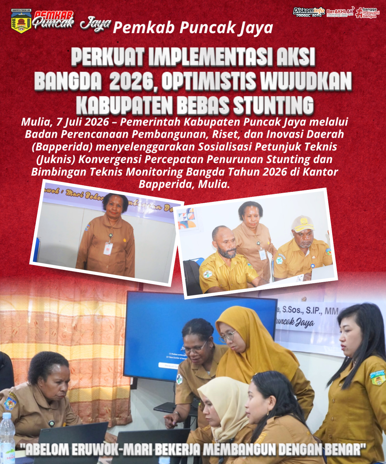 Pemkab Puncak Jaya Perkuat Implementasi Aksi Bangda 2026, Optimistis Wujudkan Kabupaten Bebas Stunting