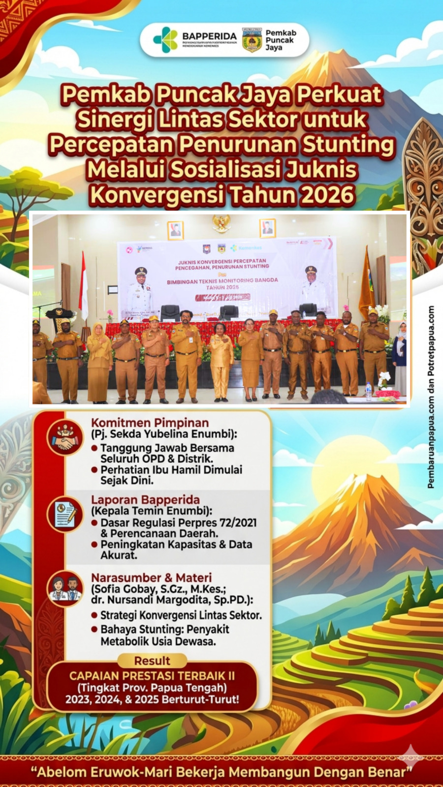 PEMKAB PUNCAK JAYA PERKUAT SINERGI LINTAS SEKTORAL UNTUK PERCEPATAN PENURUNAN STUNTING MELALUI SOSIALISASI JUKNIS KONVERGENSI TAHUN 2026