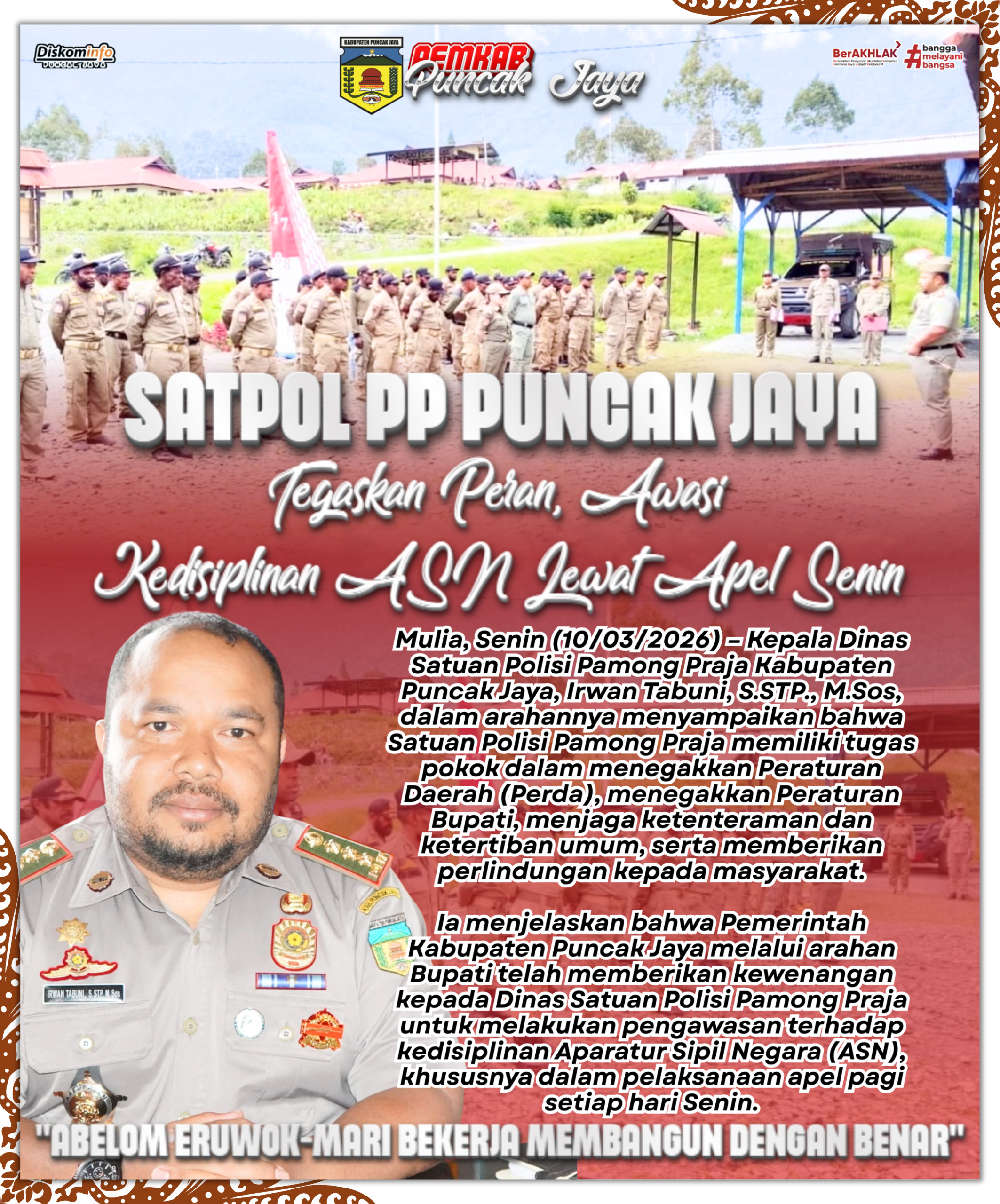 Pemkab Puncak Jaya Tegaskan Disiplin ASN Melalui Pelaksanaan Apel Pagi di Tingkat Distrik