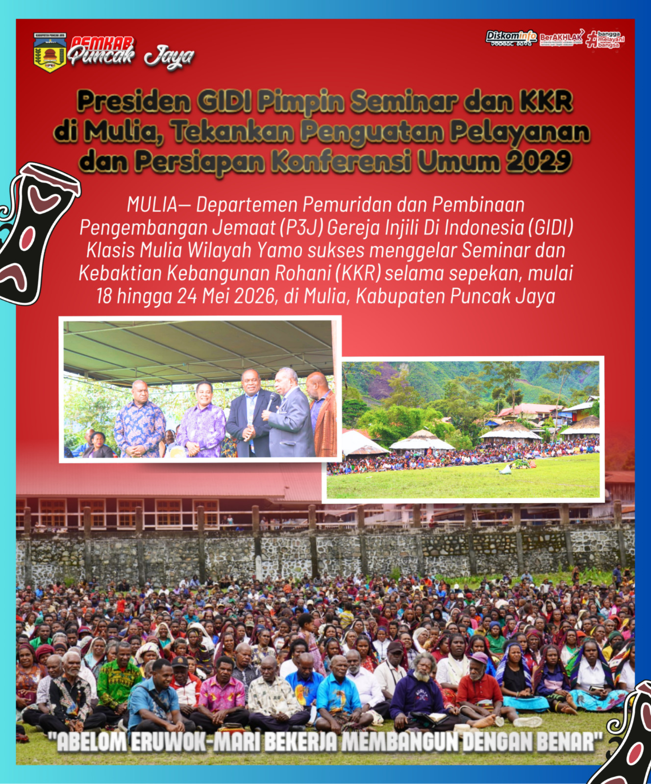 Presiden GIDI Pimpin Seminar dan KKR di Mulia, Tekankan Penguatan Pelayanan dan Persiapan Konferensi Umum 2029