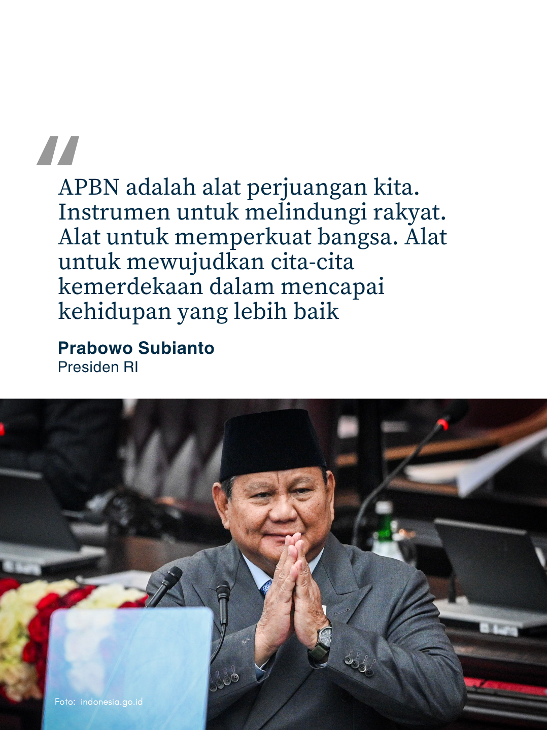 Presiden Prabowo : APBN adalah alat perjuangan