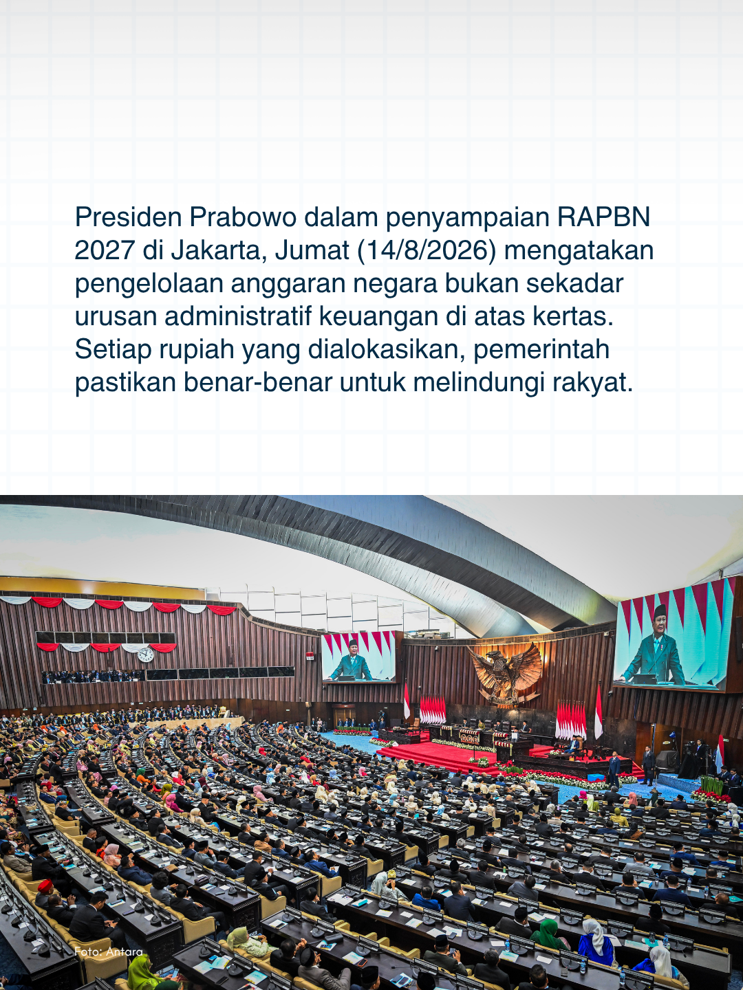 Presiden Prabowo sampaikan RAPBN 2027 di Jakarta