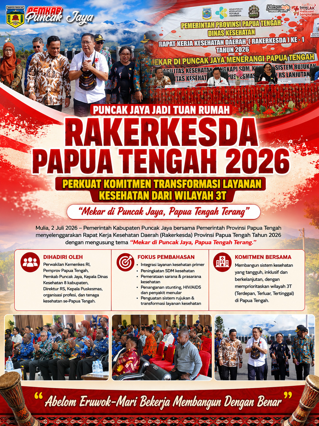 PUNCAK JAYA JADI TUAN RUMAH RAKERKESDA PAPUA TENGAH 2026