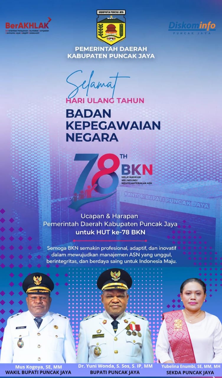 SELAMAT HARI ULANG TAHUN BADAN KEPEGAWAIAN NEGARA KE - 78 TAHUN