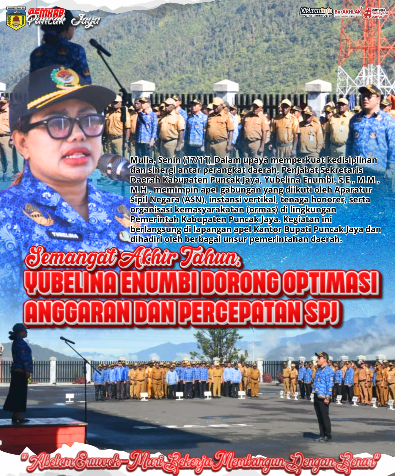 SEMANGAT AKHIR TAHUN: YUBELINA ENUMBI DORONG OPTIMALISASI ANGGARAN DAN PERCEPATAN SPJ
