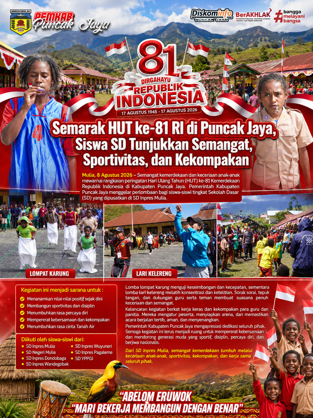 Semarak HUT ke-81 RI, Lomba Catur di Puncak Jaya Dorong Lahirnya Talenta Muda Berprestasi