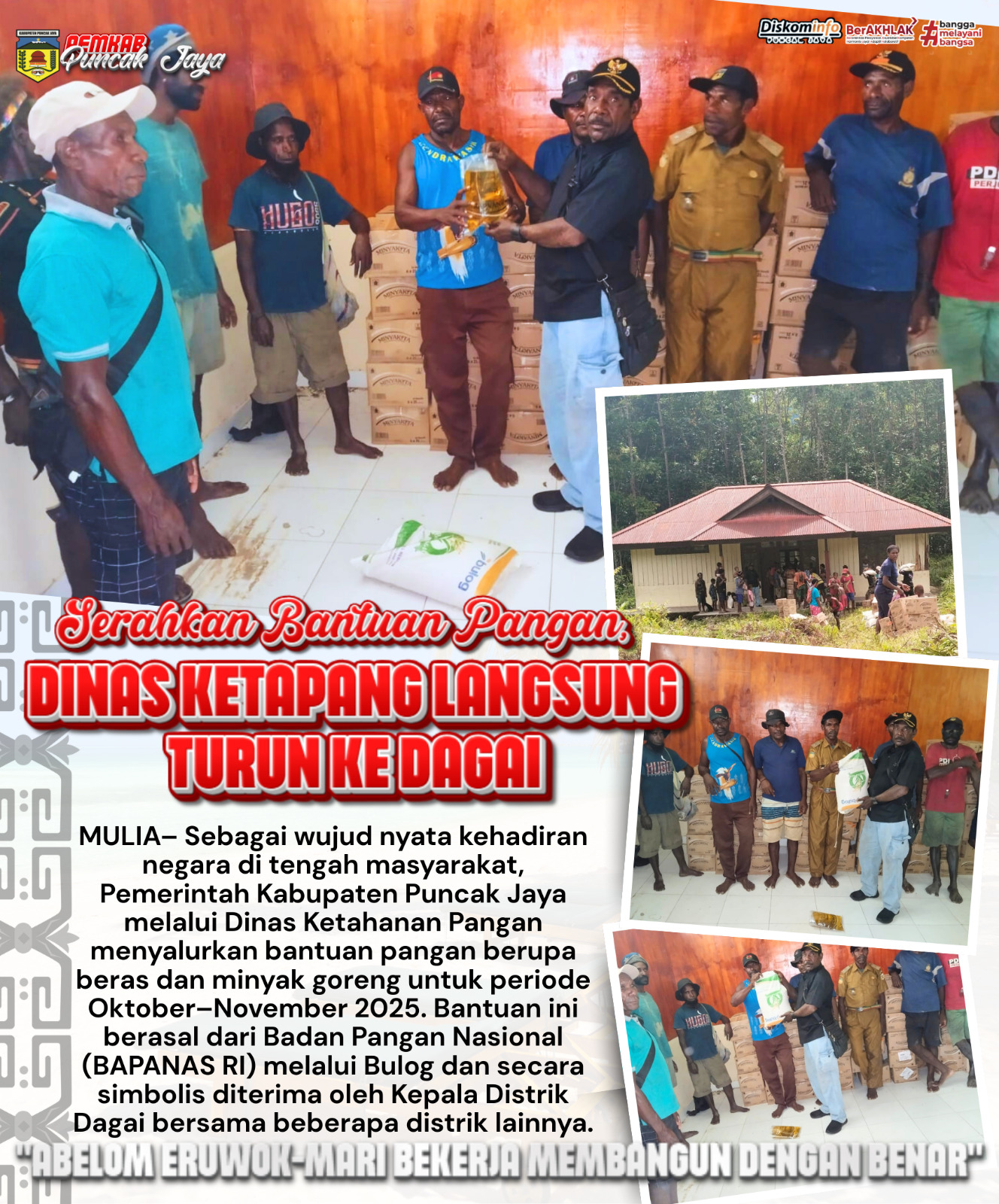 SERAHKAN BANTUAN PANGAN, DINAS KETAPANG LANGSUNG TURUN KE DAGAI