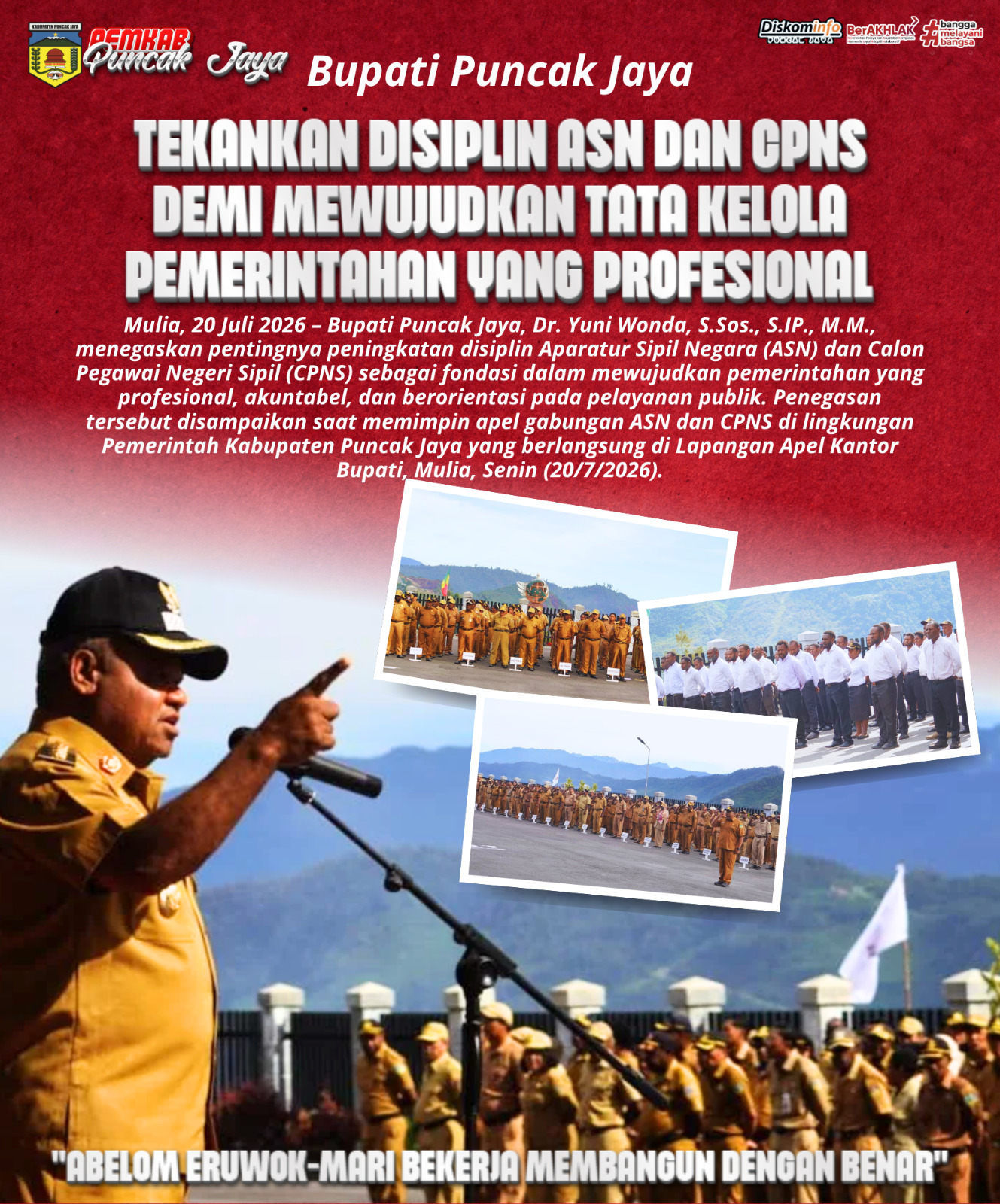 Tekankan disiplin ASN dan CPNS demi mewujudkan tata kelola pemerintahan yang profesional