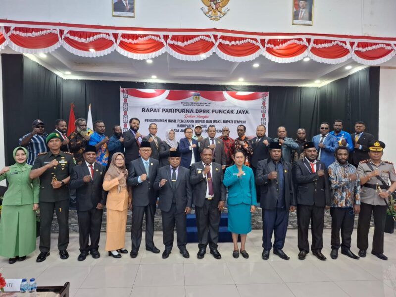Pilkada 2024 Tuntas! DPRK Puncak Jaya Umumkan Bupati dan Wakil Bupati Terpilih